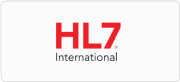 The HL7 International logo features red HL7 text above the word International in black, reminiscent of a compliant visitor management system with its clear and structured design.