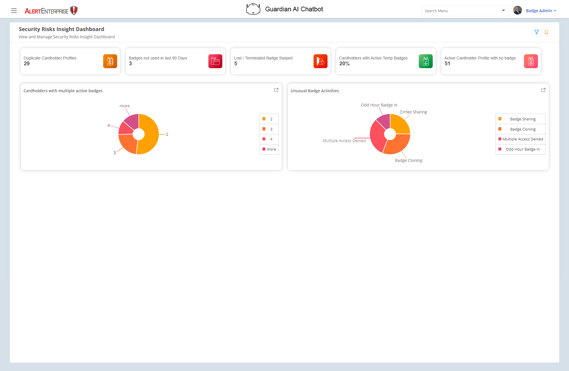 security risks insight dashboard