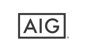 Logo of AIG with black letters inside a rectangular border on a white background.