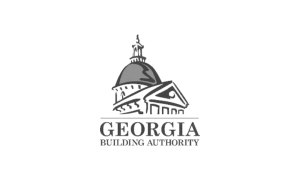 Logo of the Georgia Building Authority depicting a stylized dome building above the text.