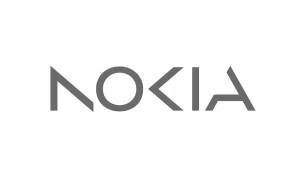 Gray Nokia logo on a white background.