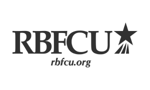 RBFCU logo featuring bold letters with a star and the URL rbfcu.org below.