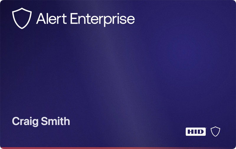 Alert Enterprise employee badge credential issued with HID